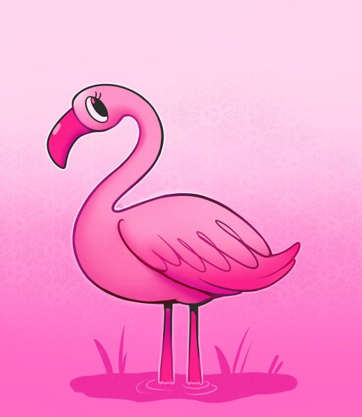 Пошаговое рисование Фламинго