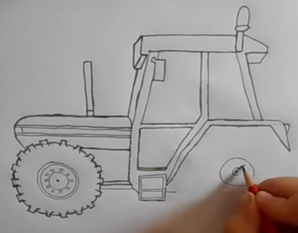 Трактор карандашом