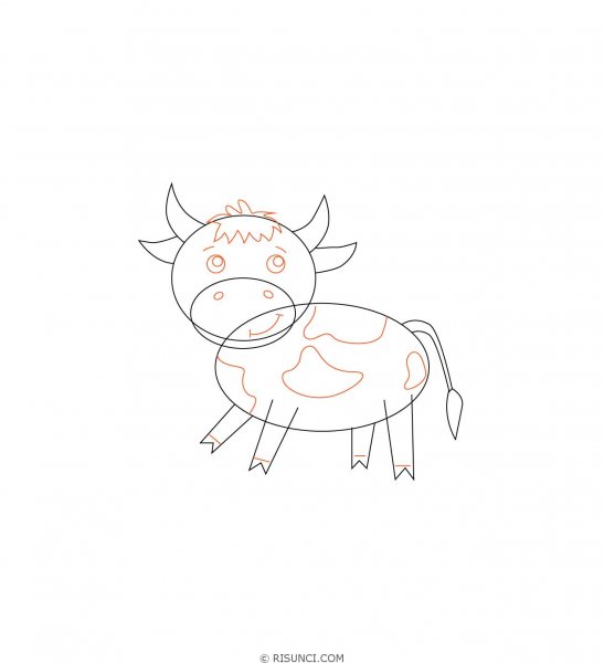 Поэтапное рисование быка