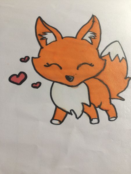 Лиса для срисовки легкие