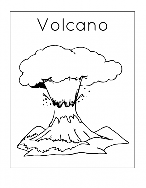 Извержение вулкана карандашом
