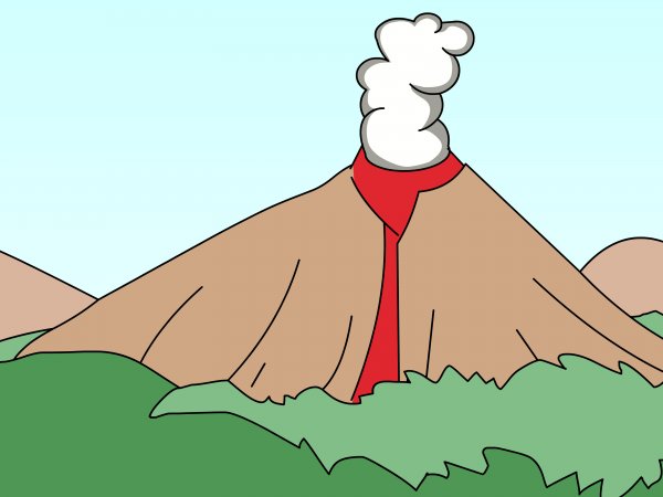 Нарисовать вулкан