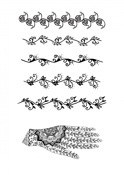 Узоры для рисования хной простые