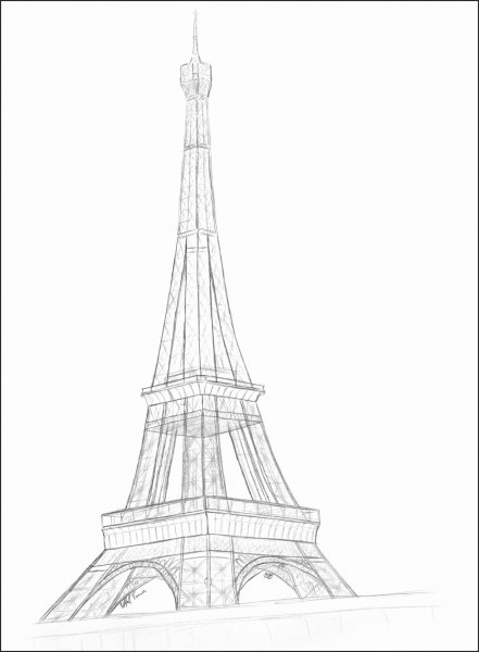 Эльфивая башня рисунок карандашом