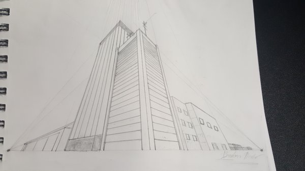 Высокие здания карандашом