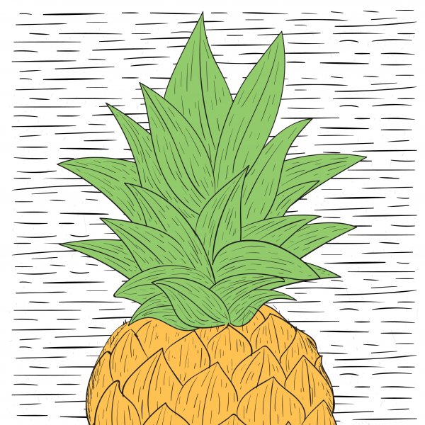 Нарисовать ананас