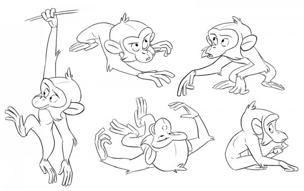 Обезьяна карандашом