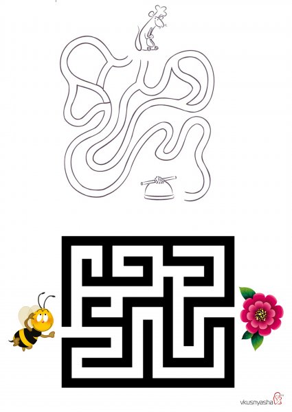 Простые лабиринты для детей