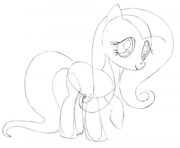 Пони Флаттершай карандашом