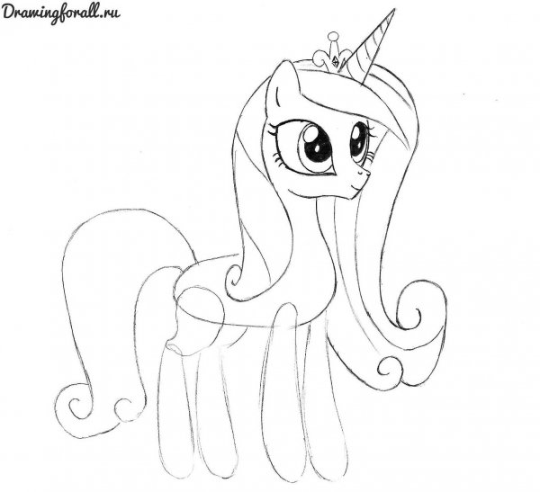 Принцесса Каденс карандашом