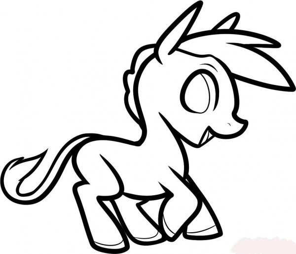 Пони рисунок для детей карандашом
