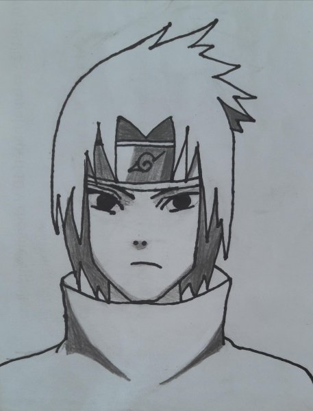 Саске Учиха портрет для срисовки