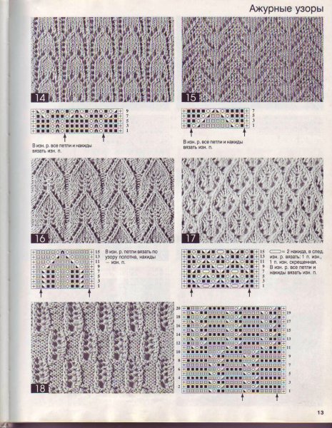 Вязаные ажуры спицами схемы