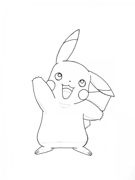 Пикачу рисунок для срисовки легкие