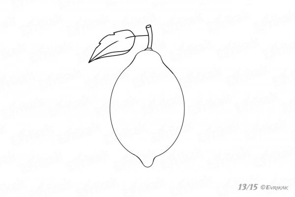 Лимон рисунок карандашом для детей