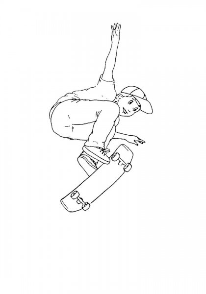 Скейтбордисты мальчики раскраски