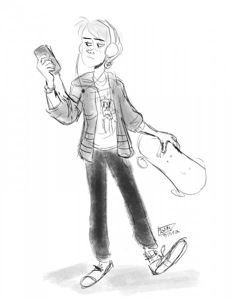 Модные скетчи скейтеров