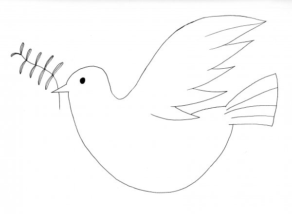 Трафарет голубя для рисования