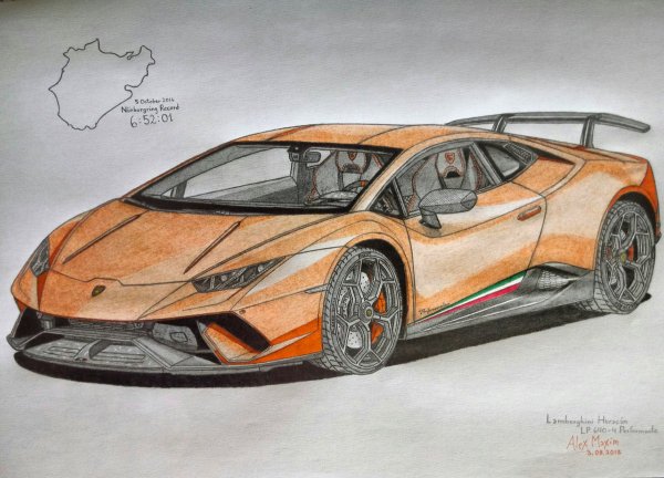 Нарисовать Ламборджини Хуракан