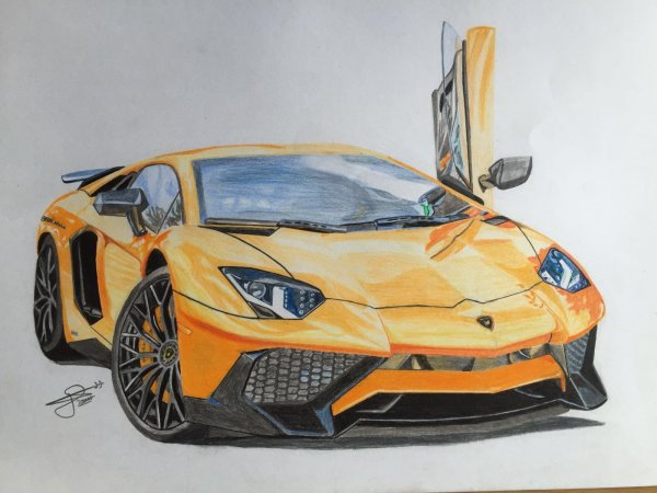 Ламборджини акварель