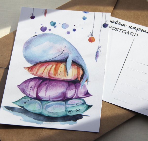 Акварельные открыточки