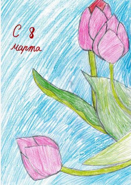 Рисунки на 8 марта легкие и красивые