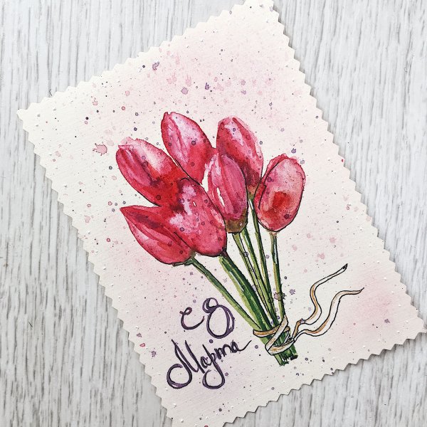 Дизайнерские открытки с 8 марта