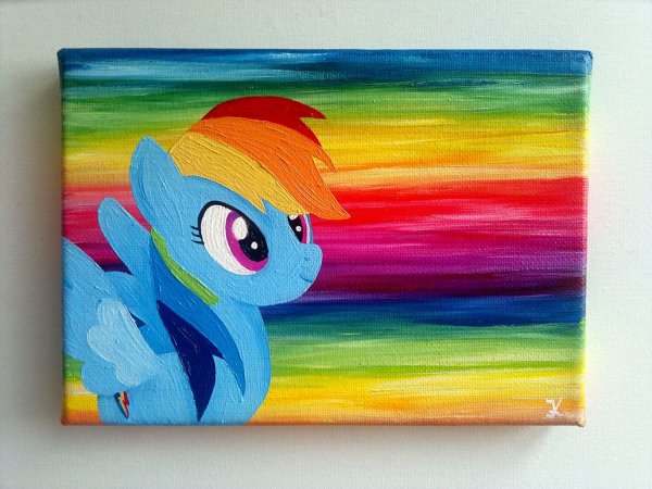 Радужные рисунки насхолстах