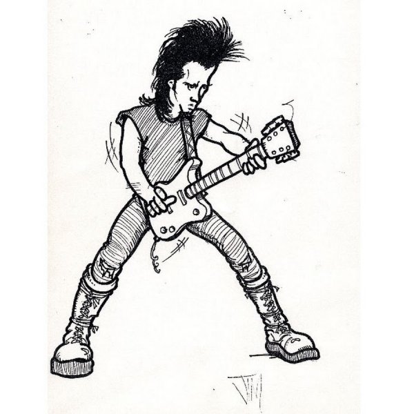 Рокер с гитарой