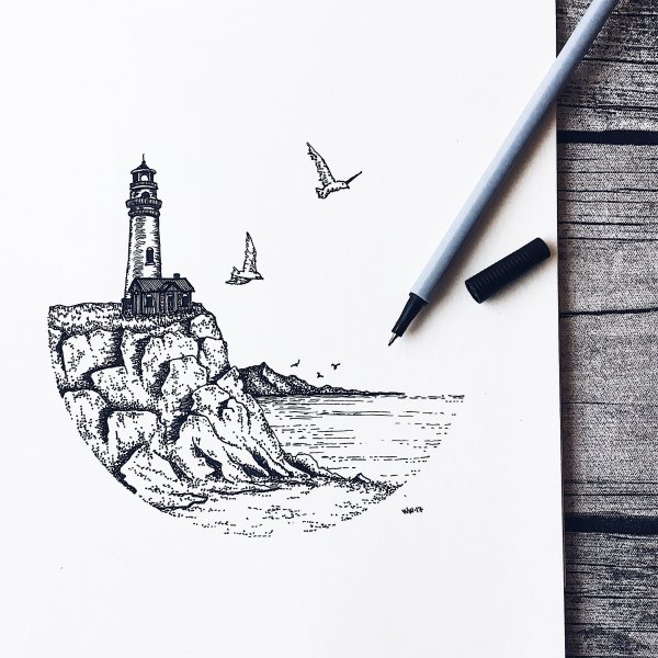 Скетчи линером