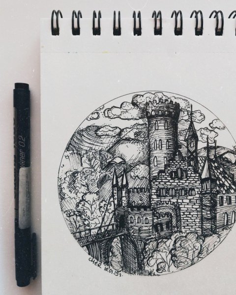 Простые рисунки линером