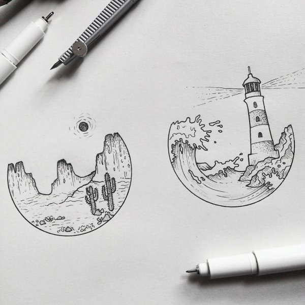 Рисунки для срисовки в скетчбук