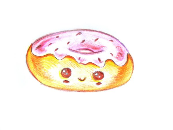 Пончик рисунок карандашом