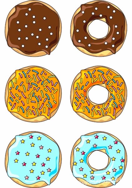 Наклейки пончики