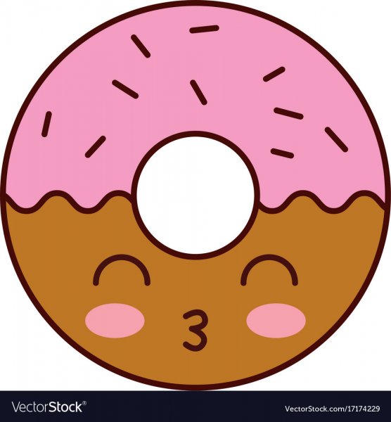 Кавайные мордашки пончик