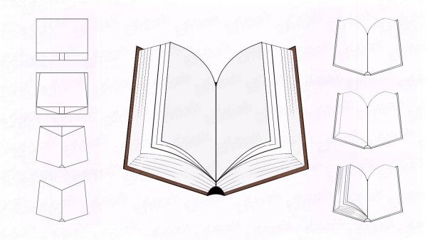 Рисование открытой книги