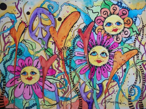 Рисунки хиппи инди КИД