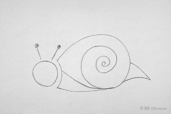 Улитка поэтапное рисование