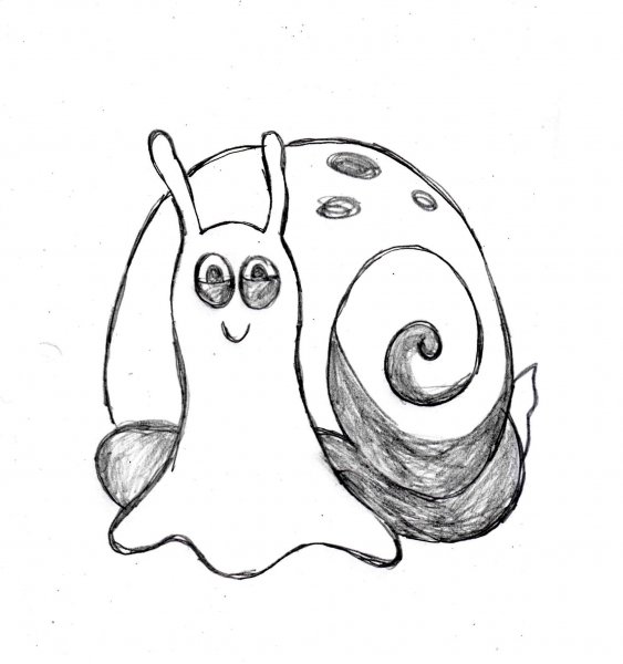 Улитка поэтапное рисование в карандаше