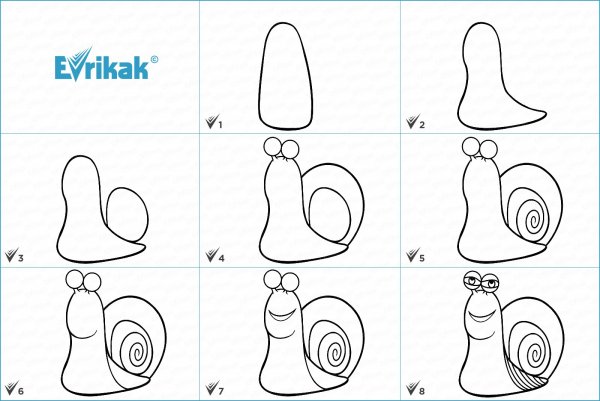 Как нарисовать улиточку
