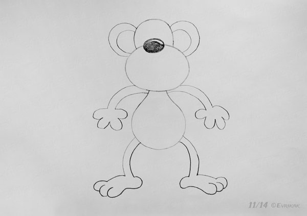Обезьяна для срисовки карандашом