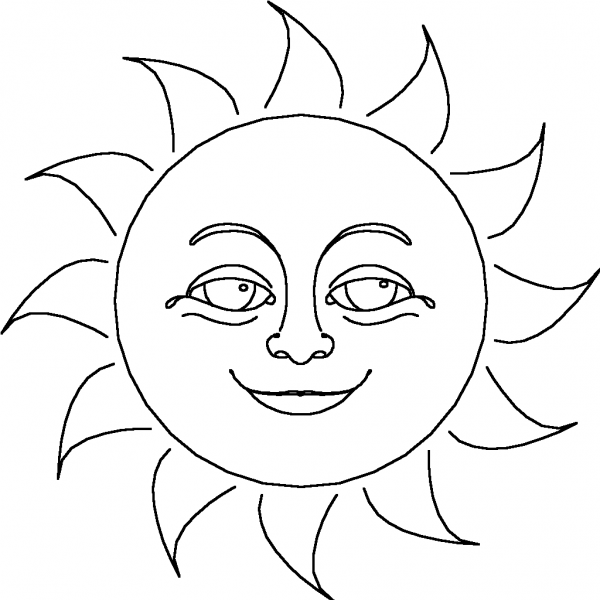 Трафарет солнышко с лучиками
