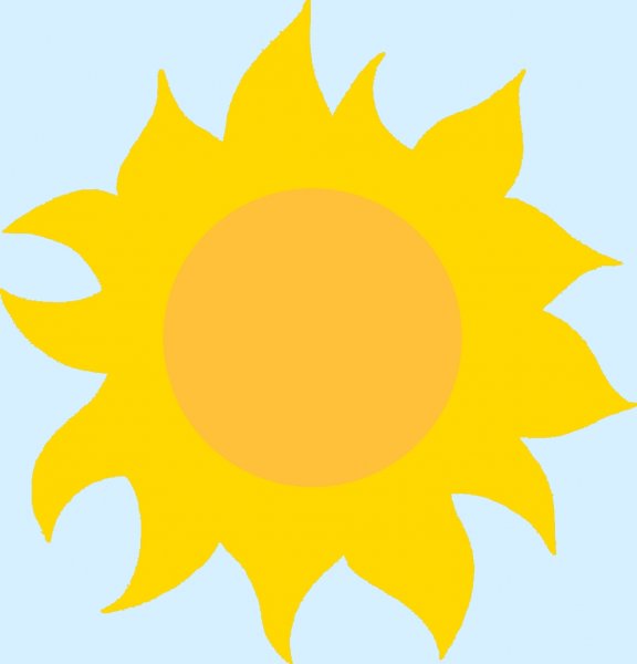 Солнце трафарет цветной