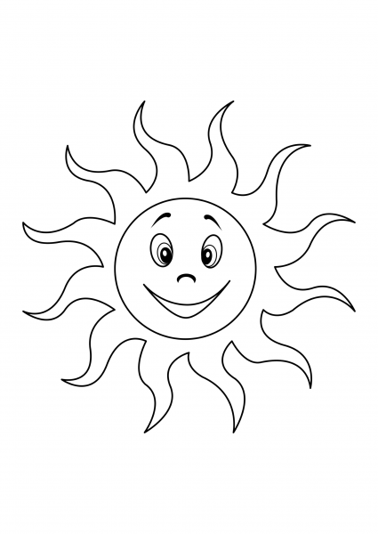 Солнце раскраска