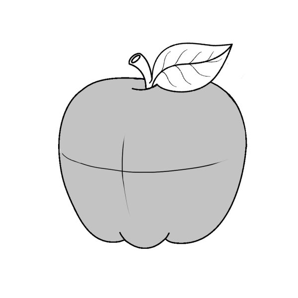 Рисунок для срисовки яблоко легкие