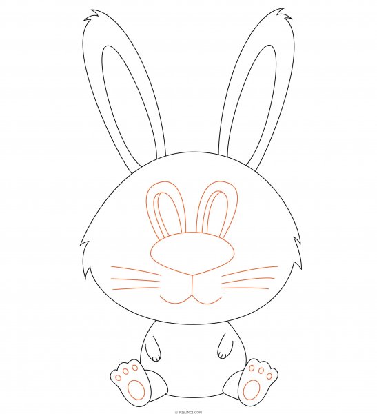 Зайчик рисунок для детей карандашом