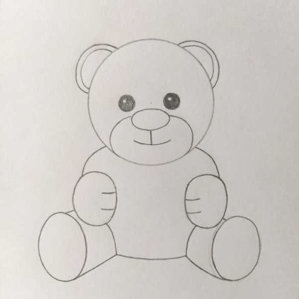 Раскраска Медвежонок для детей 3-4 лет