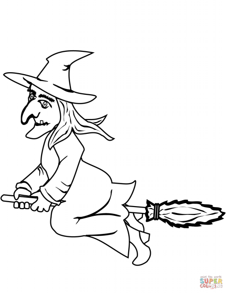 Ведьма раскраска