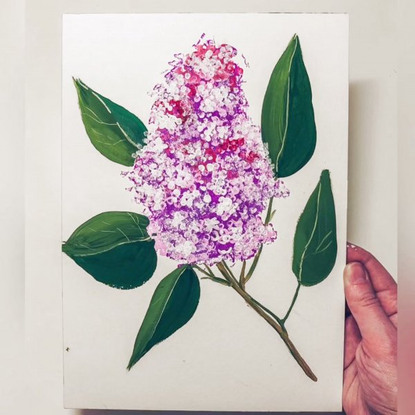 Сиень ватными палочкамм