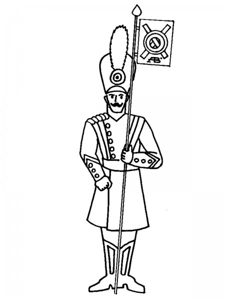 Солдат раскраска